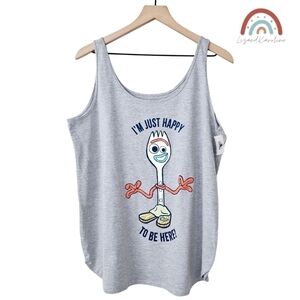 New! Disney Parks Toy Story 4 Forky Just Happy To Be Here Sleeveless Tank Top